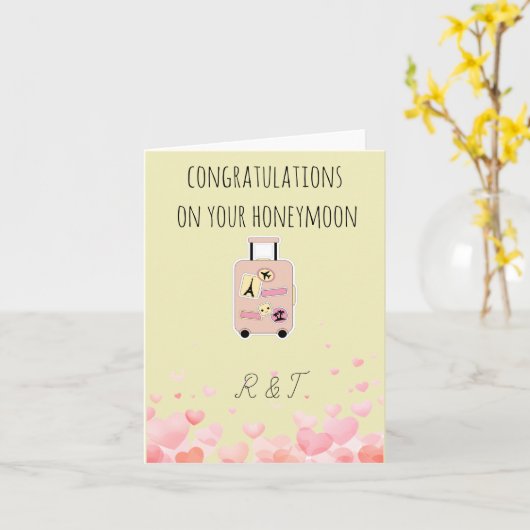 felicitaties voor uw huwelijksreis kaart (Gele Bloem)