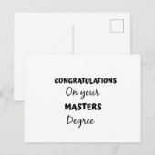 felicitaties voor uw masteropleiding  briefkaart (Voorkant / Achterkant)