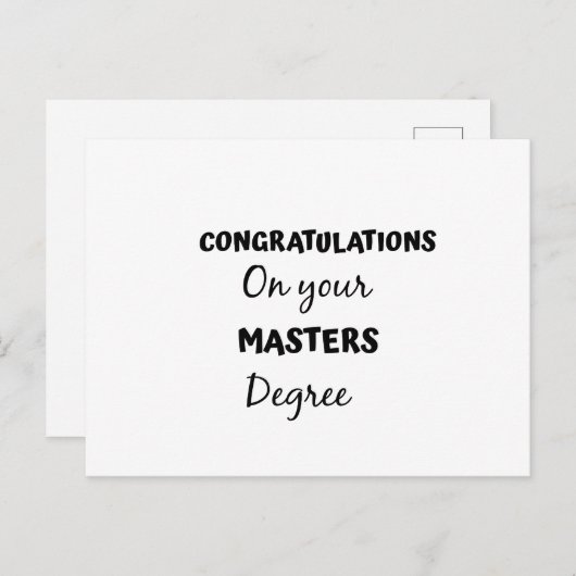 felicitaties voor uw masteropleiding briefkaart (Voorkant / Achterkant)