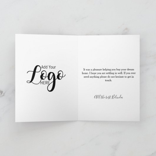 felicitaties voor uw nieuwe makelaar in woningen kaart (Binnen)