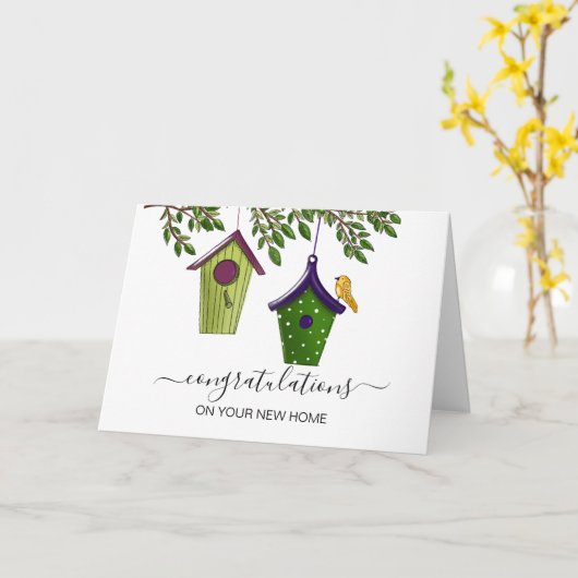 felicitaties voor uw nieuwe makelaar in woningen kaart (Gele Bloem)