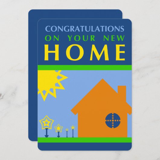 felicitaties voor uw nieuwe thuis ( mod - vormen ) kaart (Voorkant / Achterkant)