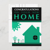 felicitaties voor uw nieuwe thuis : pop vormt vorm aankondigingskaart (Voorkant / Achterkant)