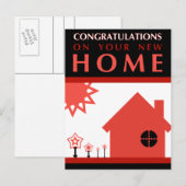 felicitaties voor uw nieuwe thuis : pop vormt vorm aankondigingskaart (Voorkant / Achterkant)