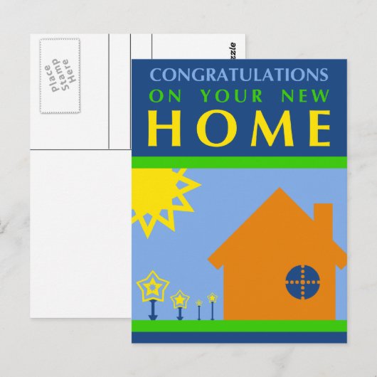 felicitaties voor uw nieuwe thuis : pop vormt vorm briefkaart (Voorkant / Achterkant)