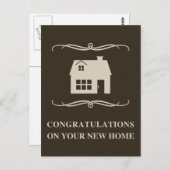 felicitaties voor uw nieuwe thuis : thuis in mod briefkaart (Voorkant / Achterkant)