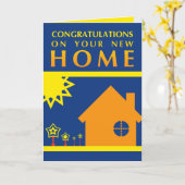 felicitaties voor uw nieuwe thuis ( zonnevormen ) kaart (Gele Bloem)
