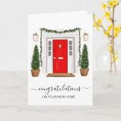 felicitaties voor uw nieuwe thuiskerst kaart (Gele Bloem)