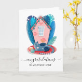 felicitaties voor uw nieuwe vastgoedmakelaar thuis kaart (Gele Bloem)