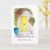 felicitaties voor uw nieuwe vastgoedmakelaar thuis kaart (Gele Bloem)