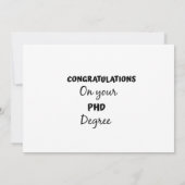 felicitaties voor uw phd - graad  kaart (Achterkant)