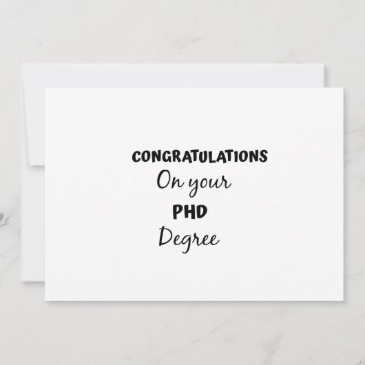 felicitaties voor uw phd - graad  kaart (Achterkant)