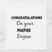 felicitaties voor uw wiskunde  wijn etiket (Enkel label)