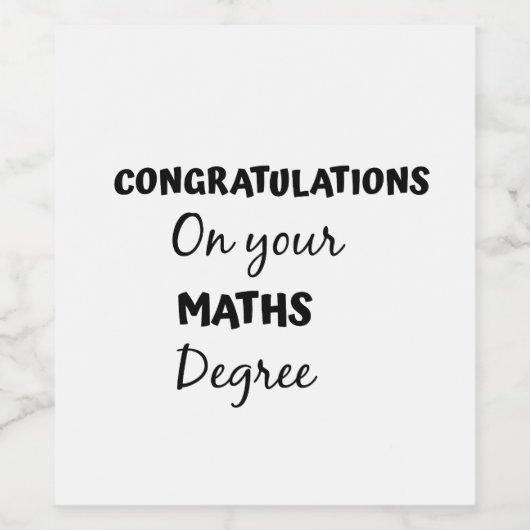 felicitaties voor uw wiskunde wijn etiket (Enkel label)