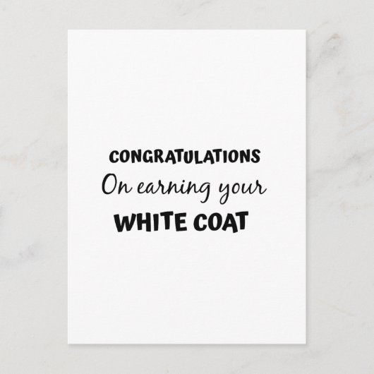 felicitaties voor uw witte jas afstuderen briefkaart (Voorkant)