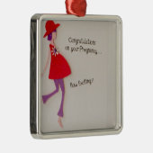 felicitaties voor uw zwangerschap ! metalen ornament (Rechts)