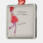 felicitaties voor uw zwangerschap ! metalen ornament (Links)