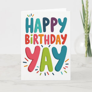 Felicitatieskaart met heldere speelse letters kaart
