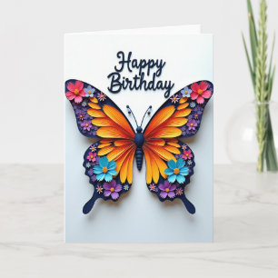 Felicitatieskaart met levendige vlinder kaart