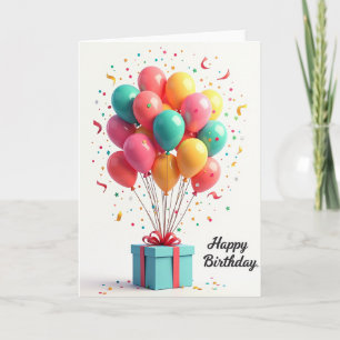 Felicitatieskaart met vrolijke ballonnen kaart