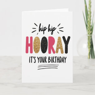 Felicitatieskaart met vrolijke Hooray Kaart