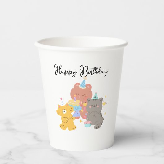 Felicitatietand Papier Cup Papieren Bekers (Voorkant)