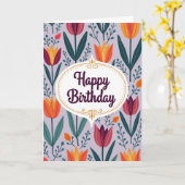 Felicitatieve bloemstuk ingelijste kaart (Gele Bloem)