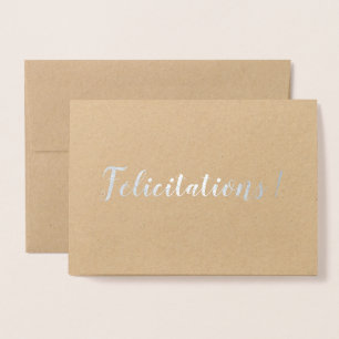 Félicitations French Gefelicitations Brush Script Folie Kaarten