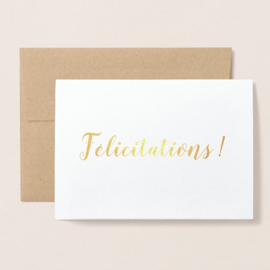 Félicitations French Gefelicitations Brush Script Folie Kaarten (Voorkant met envelop)