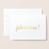 Félicitations French Gefelicitations Brush Script Folie Kaarten (Voorkant met envelop)