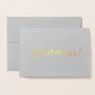 Félicitations French Gefelicitations Brush Script Folie Kaarten