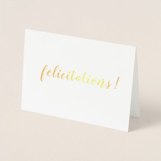 Félicitations French Gefelicitations Brush Script Folie Kaarten (Voorkant)