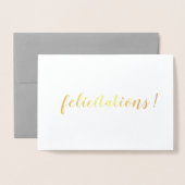 Félicitations French Gefelicitations Brush Script Folie Kaarten (Voorkant met envelop)
