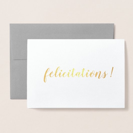Félicitations French Gefelicitations Brush Script Folie Kaarten (Voorkant met envelop)