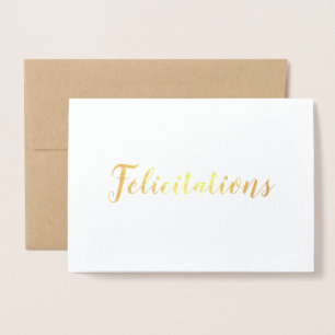Félicitations French Gefelicitations Brush Script Folie Kaarten