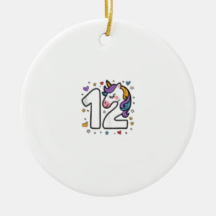 Feliciteer Gefeliciteerd 12 Jaar Verjaardagsfeest Keramisch Ornament