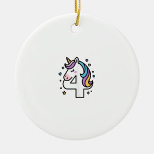 Feliciteer Happy 4 Years Old Verjaardagsfeest Voor Keramisch Ornament