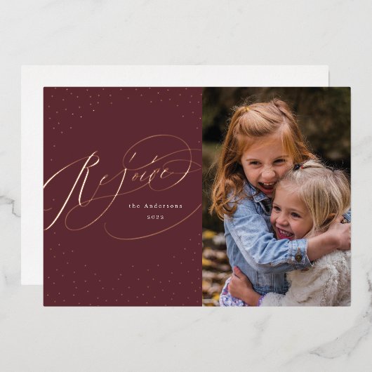 Feliciteer Religieuze Aluminiumfolie Kerstkaart Folie Feestdagenkaart (Voorkant / Achterkant)