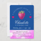 Feliciterende Verjaardagsfeest Meisje Roze en Donk Bedankkaart (Voorkant)