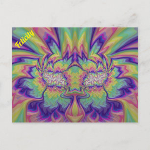 FELICITY ~ 3D Fractal Design Pattern ~ Meerkleurig Briefkaart