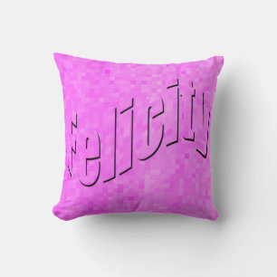 Felicity, Girls Name, Logo on Pink, Kussen