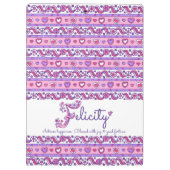 Felicity naam betekent harten letter F klembord (Achterkant)