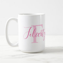 Felicity name betekent monogram roze tekst koffiemok