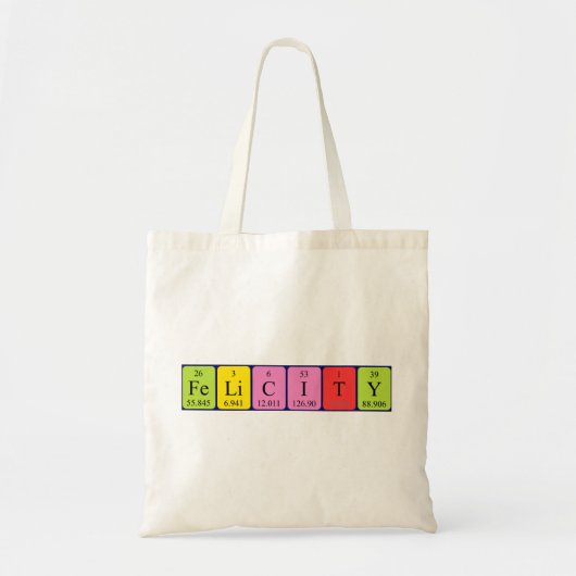 Felicity periodieke table name canvas tas (Voorkant)