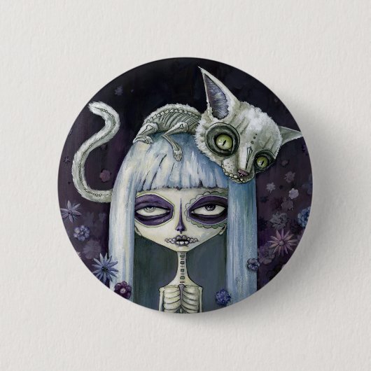 Felina de los muertos ronde button 5,7 cm (Voorkant)