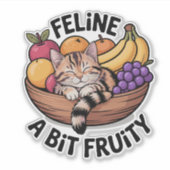 Feline a Bit Fruity - Cozy Cat Sticker (Voorkant)