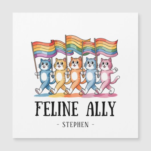 Feline Ally – Rainbow Cat LGBTQ Pride (Voorkant)