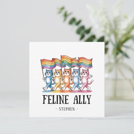 Feline Ally – Rainbow Cat LGBTQ Pride (Staand voorkant)