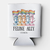 Feline Ally – Rainbow Cat LGBTQ Pride Blikjeskoeler (Voorkant)