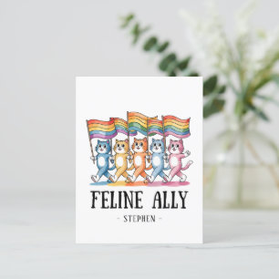Feline Ally – Rainbow Cat LGBTQ Pride Briefkaart